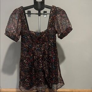 Floral Puff Sleeve Dress (314)